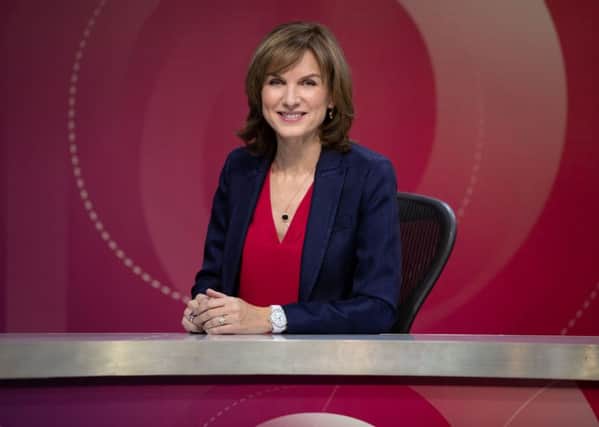 Question Time presenter Fiona Bruce.