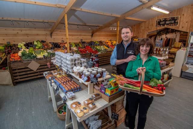 Date: 1st May 2019.
Picture James Hardisty.
YP Magazine....
Ben and Emma Mosey, owners of Minskip Farm Shop Minskip Road, Boroughbridge, York.