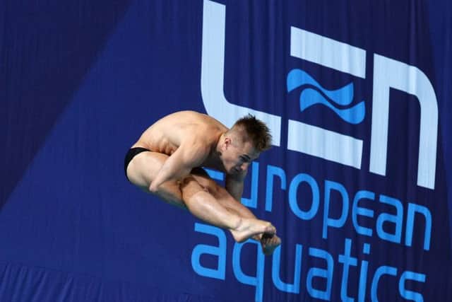 Jack Laugher in the 1m Springboard Preliminary at last year's European Diving Championships. Picture: Richard Blaxall/SWpix.com