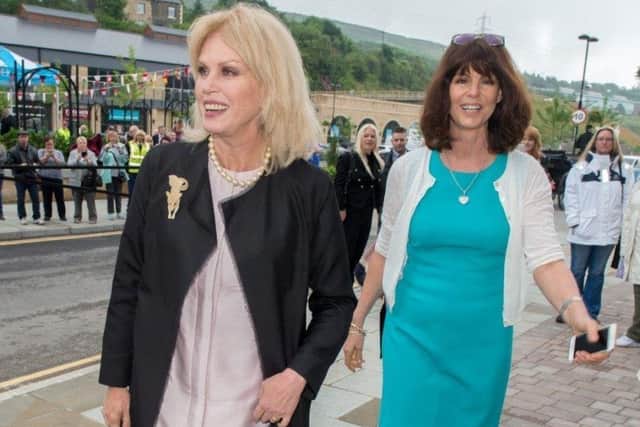 Joanna Lumley and Deborah Holmes at the Fox Valley launch in 2016. Picture by Sandersons