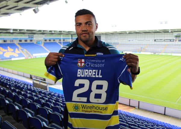Luther Burrell has swapped rugby union for league after joining Warrington Wolves, who face a Super League trip to Hull KR today, a side who feature another player who has played both codes in Joel Tomkins, inset. Picture: Warrington Wolves