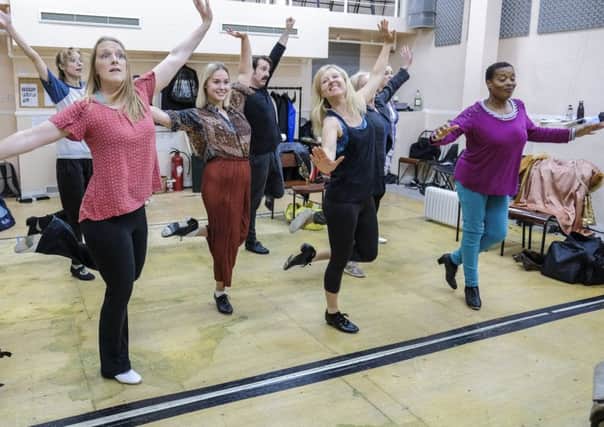 The cast in rehearsal for Stepping Out. (Picture: Tony Bartholomew).