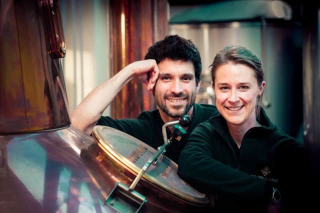 Dr Abbie Neilson is pictured with her co-founder Chris Jaume at the North Yorkshire distillery.