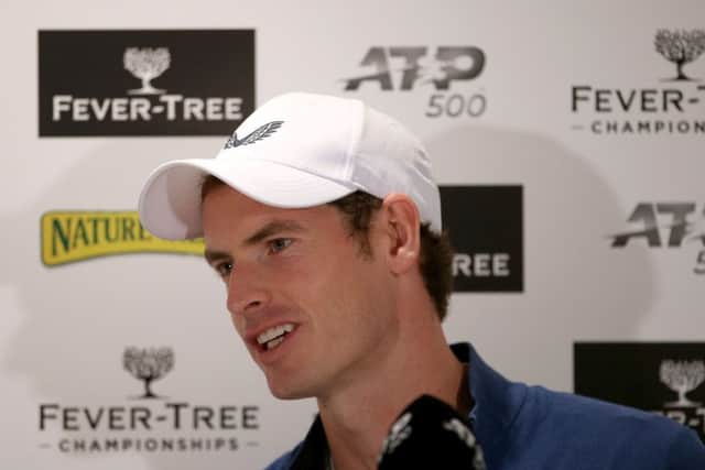 Andy Murray during a press conference during a preview day ahead of the Fever-Tree Championship at the Queen's Club, London. (Picture: Steven Paston/PA)