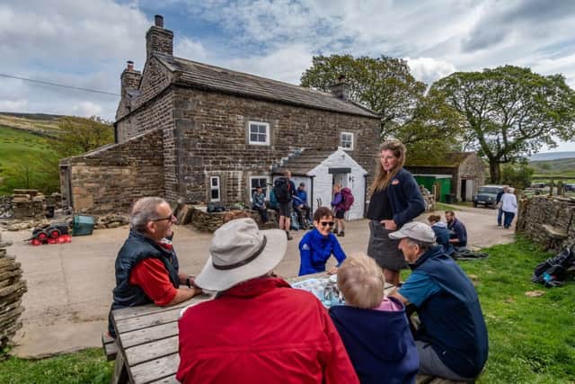 Date: 23rd May 2019.
Picture James Hardisty.
Amanda Owen - The Yorkshire Shepherdess, of Ravenseat Farm, Richmond, North Yorkshire. Pictured Amanda, chatting with a few of the hundreds of visitors that visit the farm daily to see Amanda, and enjoy Amanda's homebaking.