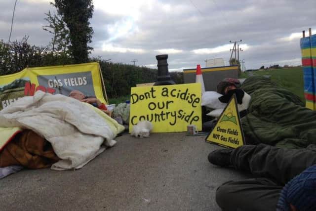 Protestors at the site earlier this year