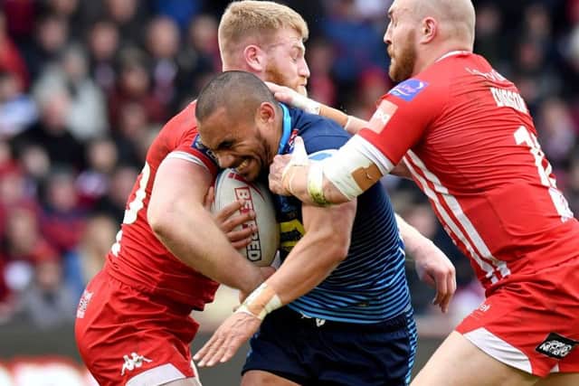 Salford Red Devils' Daniel Murray, left, is joiing Hull KR on a month's swap deal.