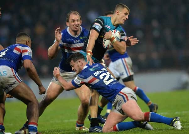 In the mire: Leeds Rhinos defeated Wakefield Trinity recently but recent losses for both clubs mean they are very much in the battle to beat the drop from a congested bottom half of Super League. (Picture: Bruce Rollinson)