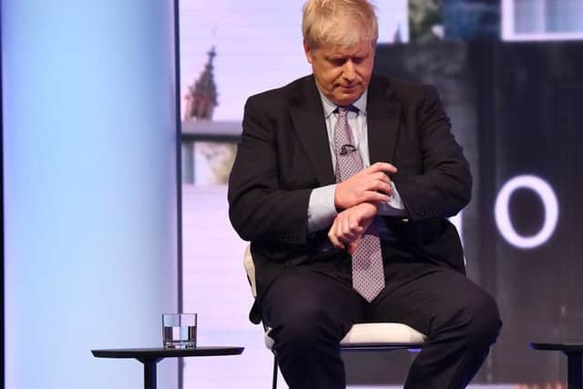 Boris Johnson during the BBC leadership debate on Tuesday.