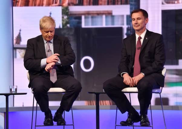 Boris Johnson and Jeremy Hunt on last week's TV debate.