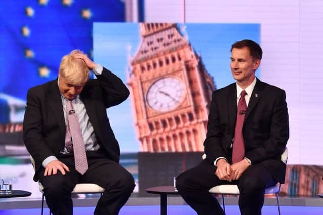 Boris Johnson and Jeremy Hunt during this week's BBC leadership debate.