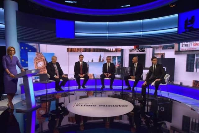 Tory leadership hopefuls clash in a BBC debate. Credit: PA