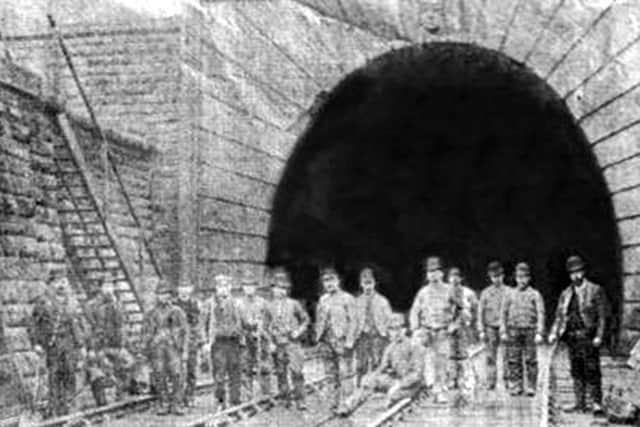 Navvies at the south entrance of the Bramhope Tunnel
