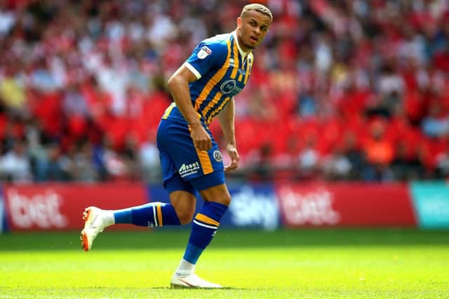 Shrewsbury Town's Carlton Morris playing against Rotherham in the 2018 League One play-off final, has now joined the Millers from Norwich on loan (Picture: PA)