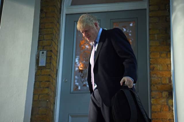 Boris Johnson leaving his home in south London, ahead of ballots which will see the contenders for the Conservative party leadership reduced to two by the end of the day. PRESS ASSOCIATION Photo. Picture date: Thursday June 20, 2019. See PA story POLITICS Tories. Photo credit should read: Kirsty O'Connor/PA Wire