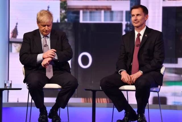 Boris Johnson and Jeremy Hunt during last week's BBC debate.
