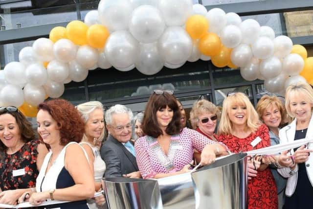 Deborah Holmes and her friends - including TV presenter Christine Talbot who will be presenting the Kuoni Catwalk fashion show at the Great Yorkshire Show - cutting the ribbon  at the Sandersons opening in September 2016. Picture by Sandersons