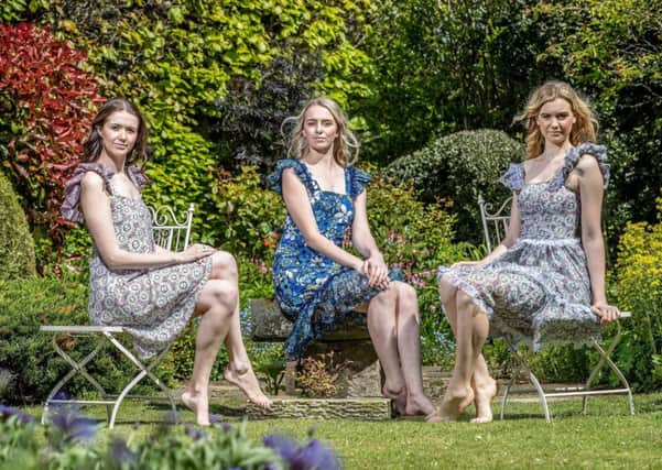 By Mary Benson. The Grace Daisy Dress made of hand printed fabric £200, Middle: The Anjelica Ditsy Dress £200, right: The Emily Daisy Dress midi two tier dress £325
. Charlotte Graham

Pictures for the Great Yorkshire Show