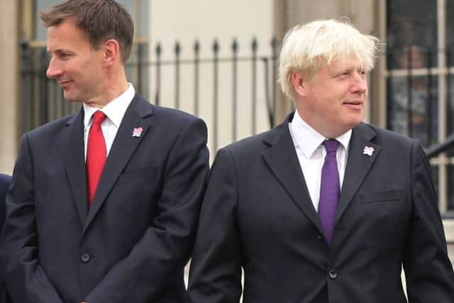 Jeremy Hunt and Boris Johnson in 10 Downing Street prior to the 2012 Olympics.