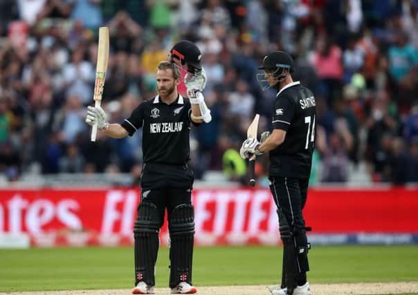 CLASS ACT: New Zealand's Kane Williamson celebrates his century in nthe win over South Africa at Edgbaston. Picture: Tim Goode/PA