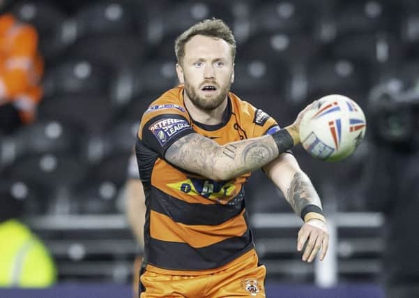 Opportunistic: Jordan Rankin scored a fine breakaway try to give Castleford hope at Salford but they were undone in the second half (Picture: Allan McKenzie/SWpix.com)