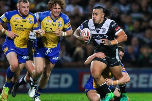 Mahe Fonua in his final game for Hull FC, the Super League semi-final loss at Leeds Rhinos in 2017. (SWPix)