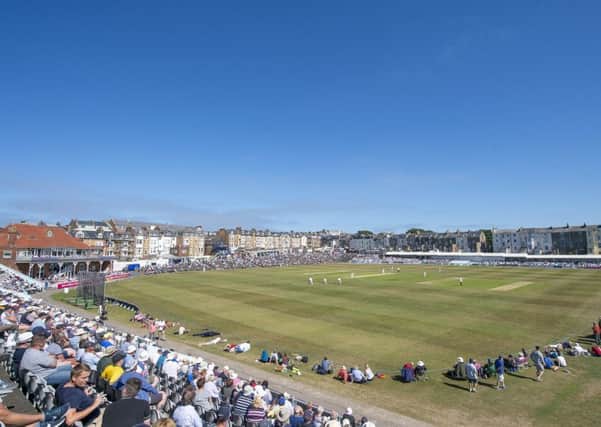 Cricket by the sea: A general view of Scarborough's North Marine Road ground.