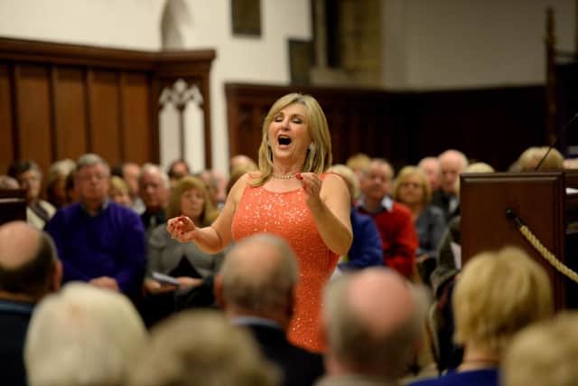 Lesley Garrett performing at St Andrew's Church in Epworth.