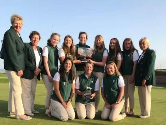 Yorkshire Ladies with the Northern Counties trophy after their wonderful win at Seaton Carew (Picture: Yorkshire Ladies County Golf Association).