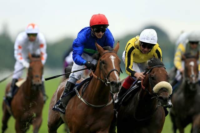 Back for more?: David Allan and Wells Farhh Go, pictured winning York's Acomb Stakes in 2017, could return to Knavesmire for the Ebor.