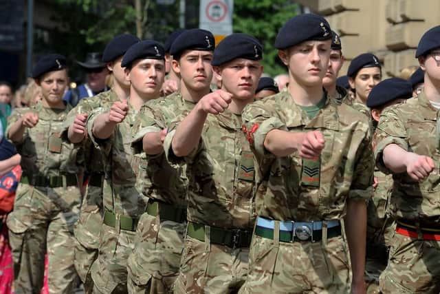 Young recruits take to the streets of Leeds.