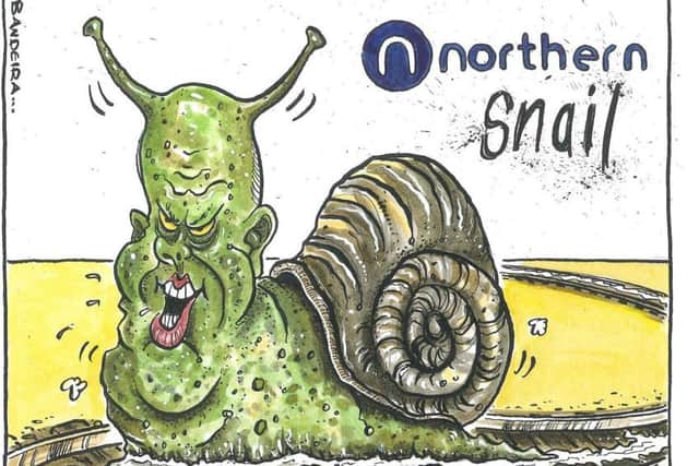 Cartoonist Graeme Bandeira's depiction of Transport Secretary Chris Grayling.
