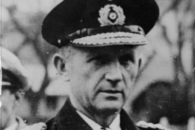 Admiral Karl Doenitz, who was held prisoner at the camp during the First World War.  Photo by Keystone/Getty Images