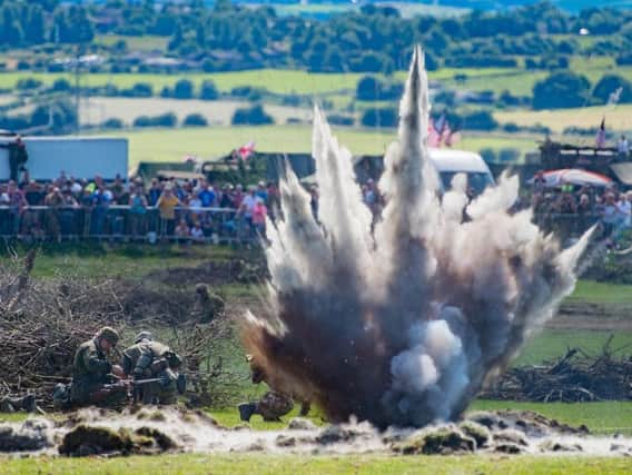 A battle re-enactment with pyrotechnic displays at the event in 2017