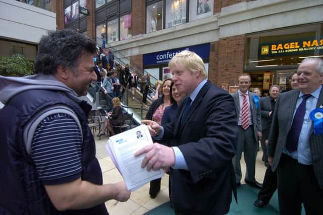Boris Johnson visiting Leeds in 2010 during the General Election campaign.