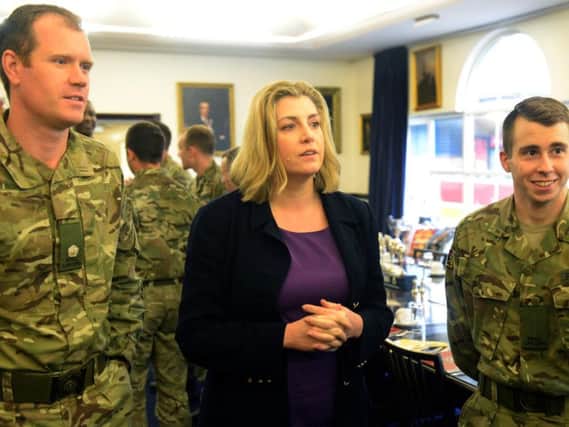 Defence Secretary Penny Mordaunt at Catterick Garrison. Picture: Gary Longbottom.