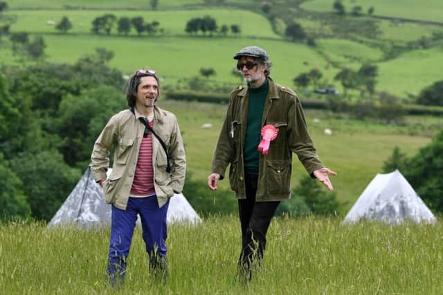 Pulp frontman Jarvis Cocker at the National Trust BE KINDER walking trail preview in Erdale with Turner Prize winning artist Jeremy Deller. 
Picture Jonathan Gawthorpe