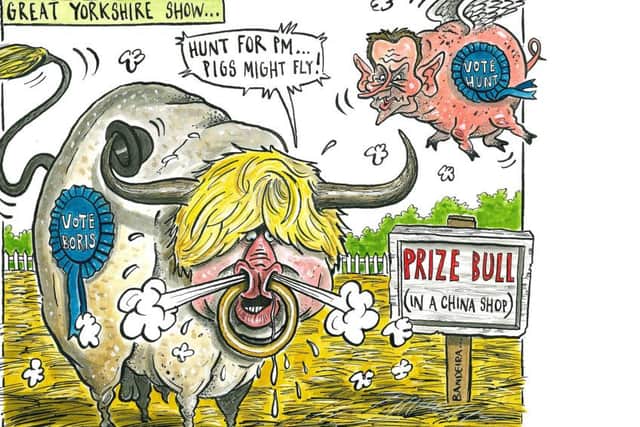 Graeme Bandeira's latest cartoon combines the Great Yorkshire Show and Tory leadership.