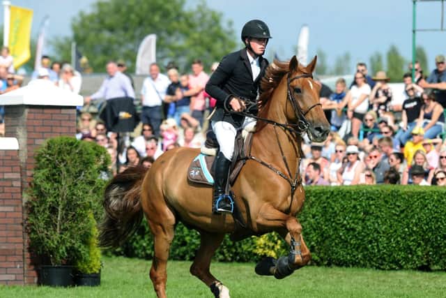 James Whitaker riding Glenavadra Brilliant during the 2017 Great Yorkshire Show's Cock O'The North competition. Picture by Jonathan Gawthorpe.