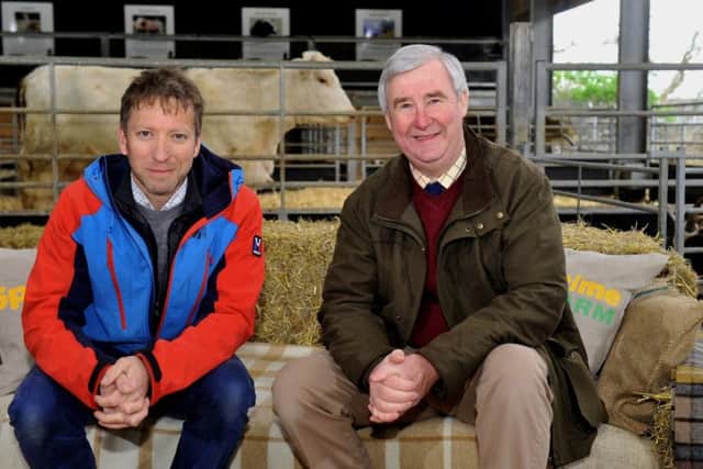 The Yorkshire Vets Julian Norton and Peter Wright, on the set of Springtime on the Farm at Cannon Hall Farm near Barnsley earlier this year - another series produced by Daisybeck Studios. Picture by Gary Longbottom.