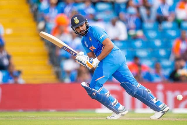 India's Rohit Sharma hits out against Sri Lanka (Picture: PA)