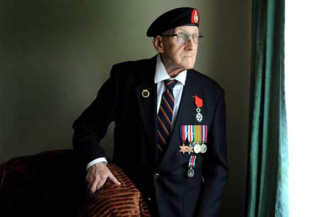 D-Day veteran Maurice Sutcliffe from Bradford, who served with the Royal Marines Landing Craft Division. Picture Tony Johnson.