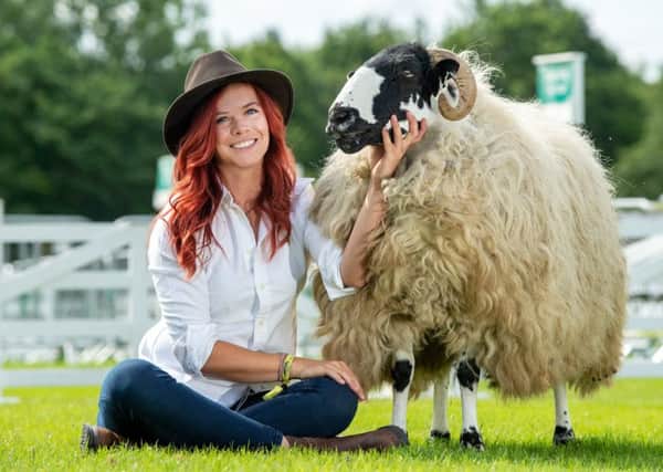 Red Shepherdess Hannah Jackson at the Great Yorkshire Show.