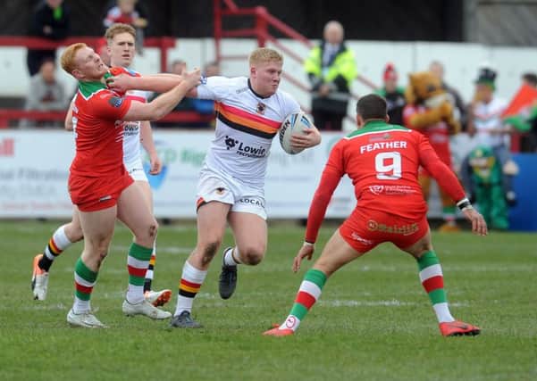 ON THE UP: Oliver Wilson, in action for BRadford Bulls earlier this season. Picture Tony Johnson.