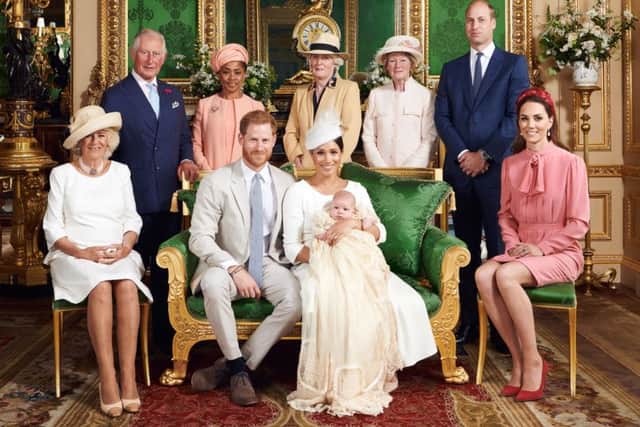 One of two photos released by the Duke and Duchess of Sussex of their son Archie's christening at Windsor Castle last Satuirday.