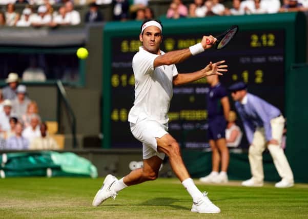 Roger Federer during his match against Kei Nishikori.
