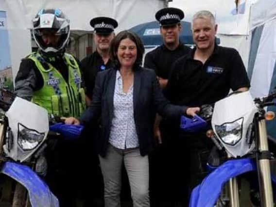 North Yorkshire police and crime commissioner Julia Mulligan with South Yorkshire Police officers. Picture: Simon Hulme.