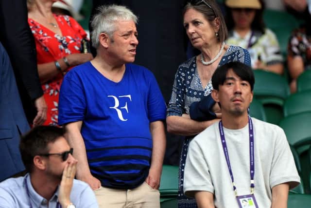 Speaker John Bercow has been at Wimbledon cheering Roger Federer.