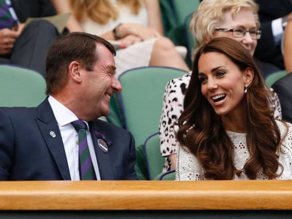 Philip Brook in the Royal Box with the Duchess of Cambridge