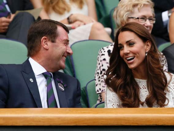 Philip Brook in the Royal Box with the Duchess of Cambridge